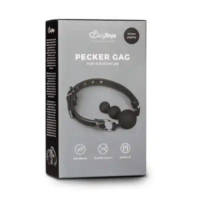 Easy Toys - Pecker Gag. Knebel z trzema kulkami. Silikon medyczny.