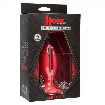 Kink by DocJohnson - Lube Luge 5 Inch. Red.  Silikonowa wtyczka analna. Mega Sale!