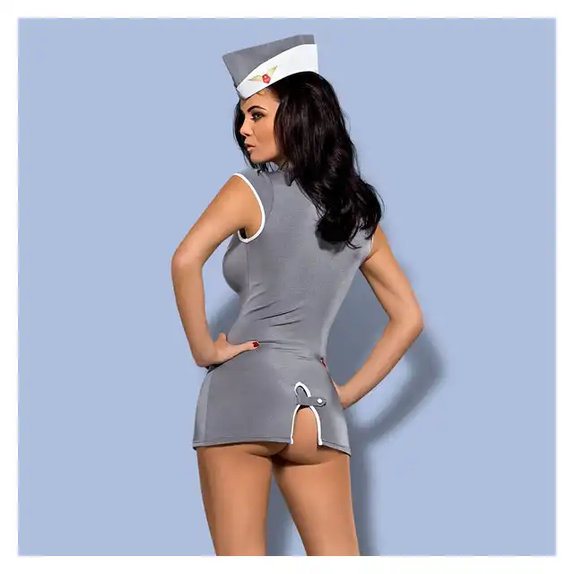 Obsessive - Stewardess kostium 3-częściowy. Rozmiar S/M Bestseller!
