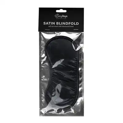 Easy Toys - Satin Blindfold. Czarna opaska na oczy z miękkiej satyny.