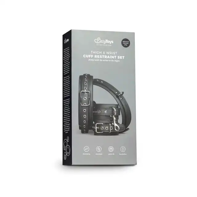 Easy Toys - Thigh &amp; Wrist Cuff Restraint Set. Pasy na uda z mankietami na nadgarstki.