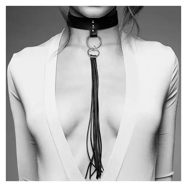 Bijoux Indiscrets - Maze  Black Tassel Choker. Obroża.