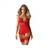 Obsessive - Lovica gorset i stringi. Rozmiar S/M - Dopracowany design inspirowany klasyczną czerwienią.