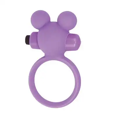 Silicone - Teddy Cockring Purple. Wibrujący ring na penisa.