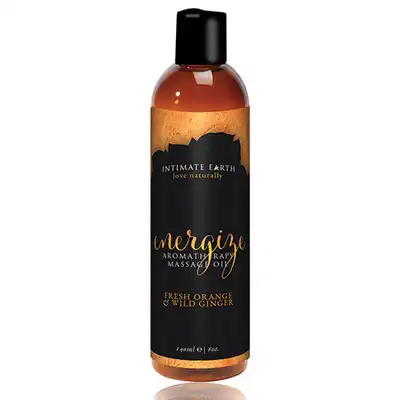 Intimate Earth - Energize. Aromatherapy Massage Oli. Naturalne oleje. 240 ml.