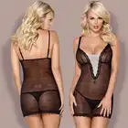 Obsessive - 811-CHE-1 koszulka i stringi. Seksownie prześwitujący zestaw.  Rozmiar S/M. Mega sale!