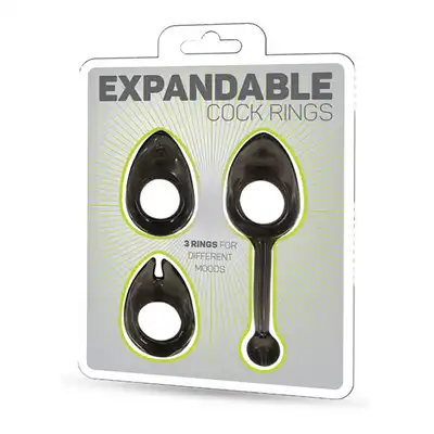 Seven Creations - Expandable Cock Rings. Zestaw trzech różnych ringów na penisa.