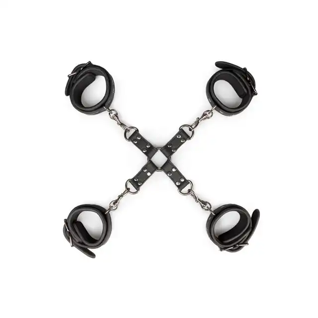 Easy Toys - Ankle And Wrist Hogtie Set. Uprząż krzyżowa do zniewalania.
