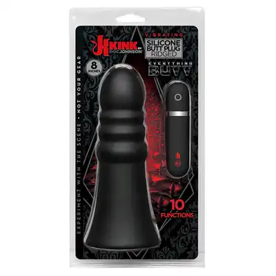 Kink by DocJohnson - Silicone Butt Plug Ridged. Wibrujący plug analny. 20 cm.