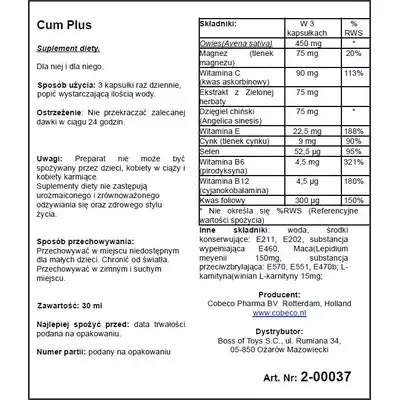 Cobeco Pharma - Cum Plus. Pomaga zwiększyć ilość spermy.