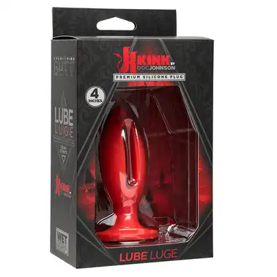Kink by DocJohnson - Lube Luge 4 Inch. Red.  Silikonowa wtyczka analna.