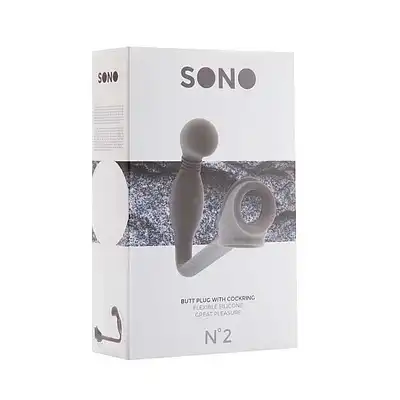 Sono - Butt Plug With Cockring № 2. Wtyczka analna z ringiem na penisa. Silikon medyczny.