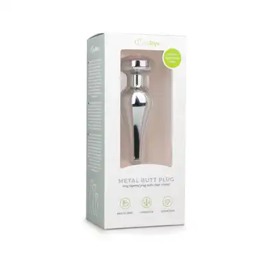 Easy Toys - Metal Butt Plug. Metalowa wtyczka analna z pięknym kryształem.