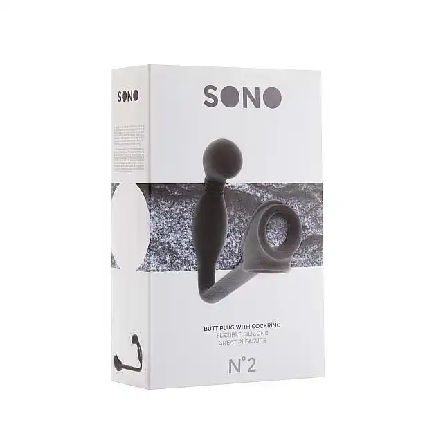 Sono - Butt Plug With Cockring № 2. Wtyczka analna z ringiem na penisa. Silikon medyczny.
