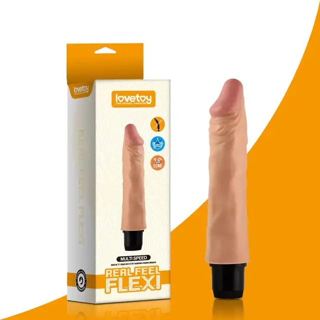 LoveToy - Reel Feel Flexi. Elastyczny super wibrator z cyber skóry 9,5". Miękki materiał, świetna giętkość.