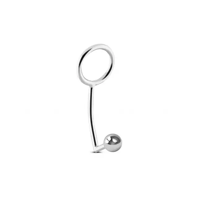 Sinner - Metal Cock Ring With Anal Plug. Ring erekcyjny i plug analny w jednym! 45 mm średnicy. Mega Sale!