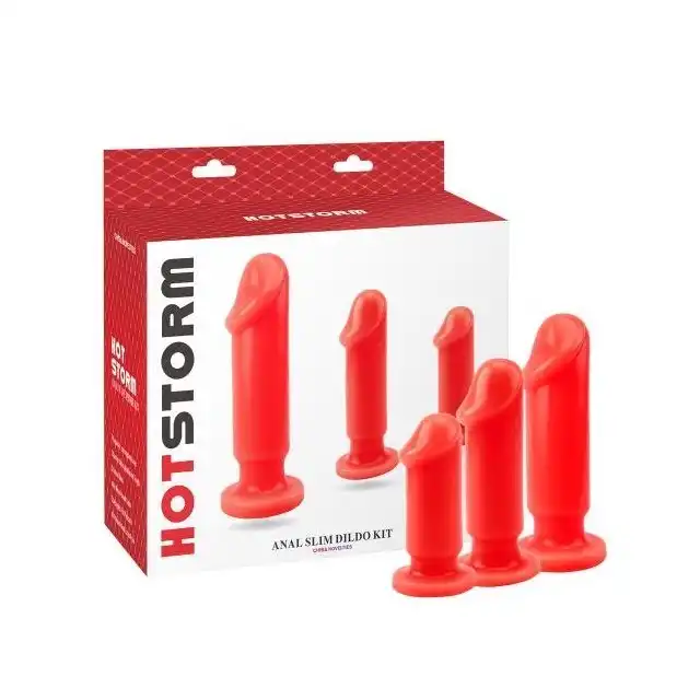 Hotstorm - Anal slim Dildo Kit. Genialny pakiet realistycznych 3 korków analnych. S-M-L. Polecany! Mega Sale!
