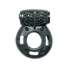 Lola Toys - Axle Pin Black. Żelowy ring erekcyjny z wibrującym bulletem, dłuższa i mocniejsza erekcja ze stymulacją partnerki