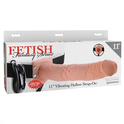 11 inch Vibrating Hollow Strap-On