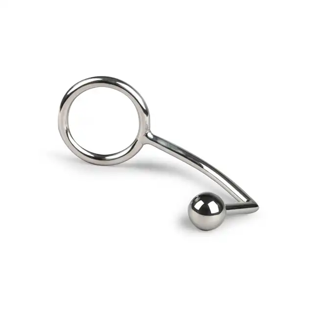 Sinner - Metal Cock Ring With Anal Plug. Ring erekcyjny i plug analny w jednym! 45 mm średnicy. Mega Sale!