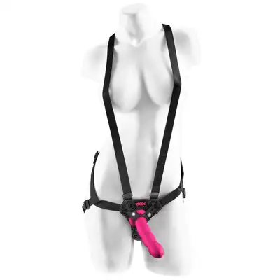 6" strap-on suspender harness set