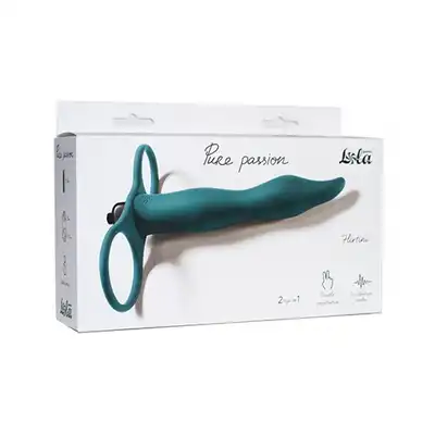 Lola Strap - on Pure Passion Flirtini Green. Idealny dla par. Strap z wibratorem do podwójnej penetracji.