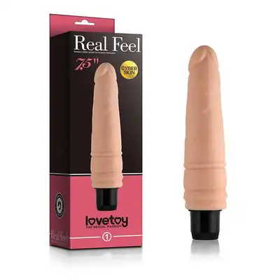 LoveToy - Reel Feel Cyber Skin 1. Realistyczny wibrator z cyber skóry 7,5". Ultra miękki materiał. 