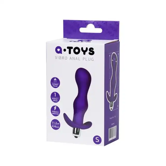 A- Toys. Vibro anal plug A-Toys, size: S; purple. Korek analny z mocnym wibratorem. 100% silikon.  