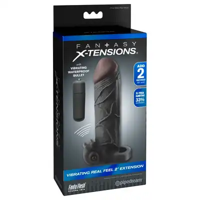 Fantasy X-tensions Vibrating Real Feel 2" Extension - Black