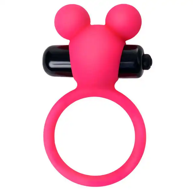 A-toys - Cock ring pink bear. 6,9 cm, wodoodporny, ultra gładki silikon! 