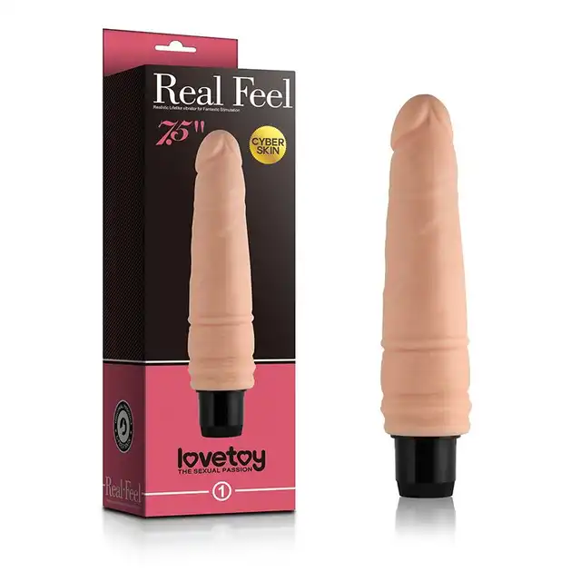 LoveToy - Reel Feel Cyber Skin 1. Realistyczny wibrator z cyber skóry 7,5". Ultra miękki materiał. 