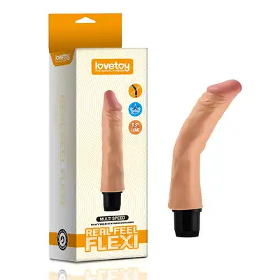 LoveToy - Reel Feel Flexi. Elastyczny super wibrator z cyber skóry 9,5". Miękki materiał, świetna giętkość.