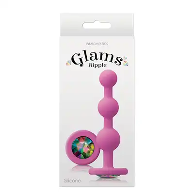 Glams - Ripple Rainbow Gem Pink. Maksymalnie uroczy koreczek z diamencikem.