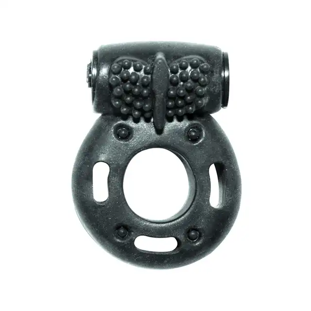 Lola Toys - Axle Pin Black. Żelowy ring erekcyjny z wibrującym bulletem, dłuższa i mocniejsza erekcja ze stymulacją partnerki