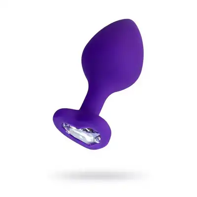 ToDo - Diamond Heart Plug. Wtyczka analna z fioletowego silikonu. Kryształek-serduszko 