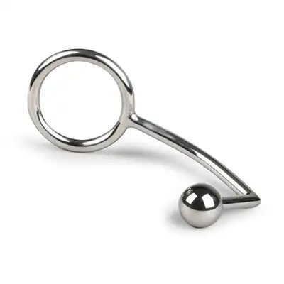 Sinner - Metal Cock Ring With Anal Plug. Ring erekcyjny i plug analny w jednym! 45 mm średnicy. Mega Sale!