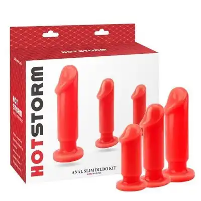 Hotstorm - Anal slim Dildo Kit. Genialny pakiet realistycznych 3 korków analnych. S-M-L. Polecany! Mega Sale!