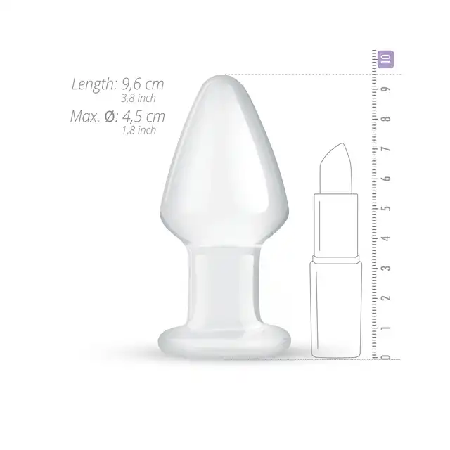 Gildo - Glass Buttplug No. 25. Klasyczna szklana wtyczka analna, 9,6 cm. 