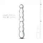 Gildo - Glass Dildo No. 19. Dwustronne, szklane dildo o specjalnej żebrowatej strukturze, 20 cm.
