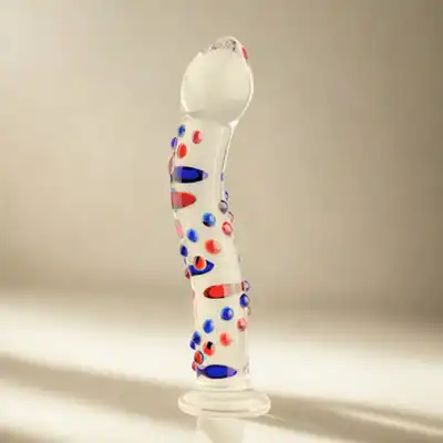Gildo - Glass Dildo No. 3. Szklane dildo o falistym kształcie dla większej przyjemności, 18,5 cm. 