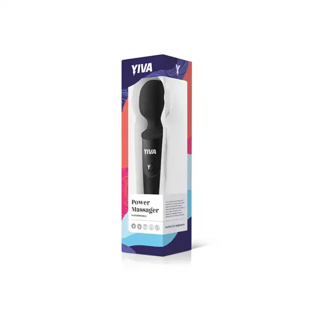 Yiva - Power Massager Black. Magiczna różdżka, klasyczny design i uniwersalny kolor.  