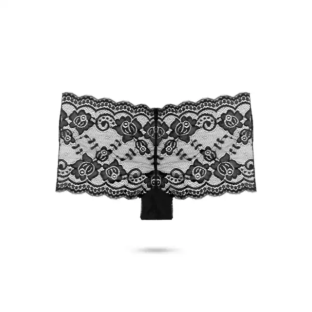 Pantyrebel - Vibrating BoyShort. Zdalnie sterowane wibrujące koronkowe szorty. Model 01