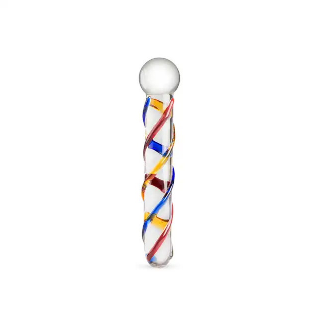 Gildo – Glass Dildo No. 10. Unikalne dwustronne szklane dildo z kolorowymi detalami. 