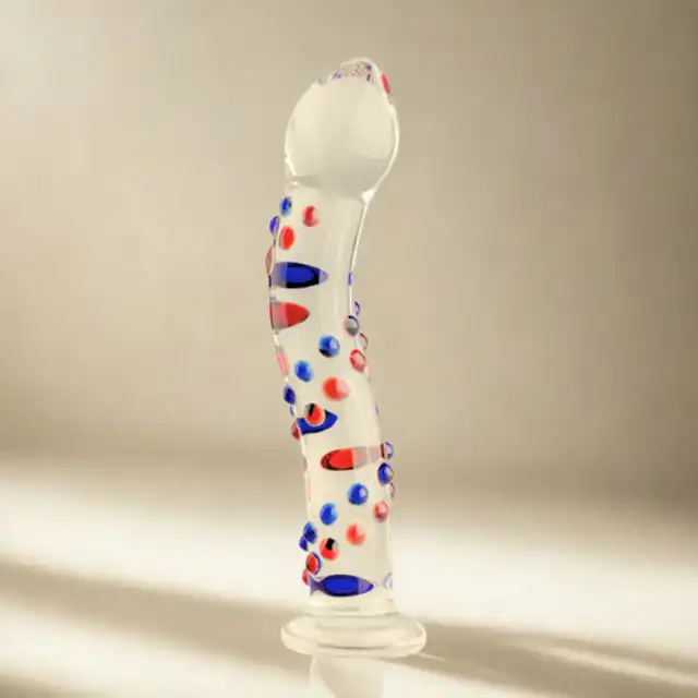 Gildo - Glass Dildo No. 3. Szklane dildo o falistym kształcie dla większej przyjemności, 18,5 cm. 