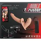 Strapon profesjonalny Double Thruster. 10 programów. 100% Silikon. Realistyczny cielisty. Super moc wibracji.