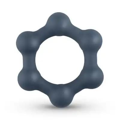 Boners - Hexagon Cockring With Steel Balls. Niezwykły ring ze stymulującymi stalowymi kulkami. 