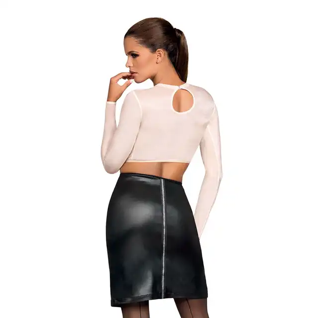 Obsessive - Bossy L/XL. Kostium szefowej. skórzana spódniczka, obcisła bluzeczka. 