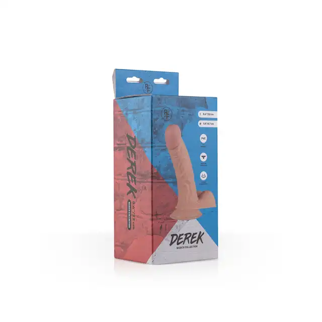 Real Feel - Derek Realistic Dildo. 22 cm realistyczne dildo z mocną przyssawką. 