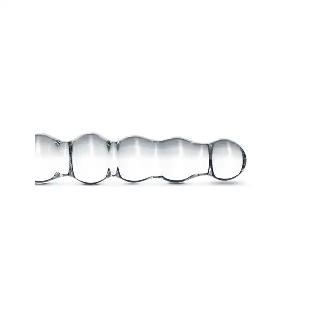 Gildo - Glass Dildo No. 19. Dwustronne, szklane dildo o specjalnej żebrowatej strukturze, 20 cm.