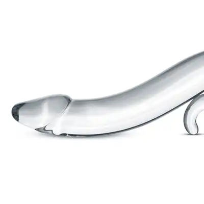 Gildo - Glass Dildo No. 14. Specjalnie zagięte szklane dildo dla wzmocnienia doznań podczas penetracji. 18 cm długości. 